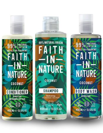 Faith in Nature Gift Set - Καρύδα (Shampoo, Conditioner & Body Wash)