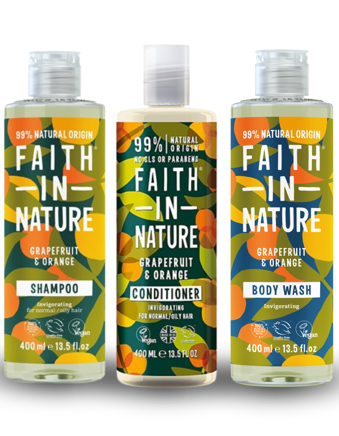 Faith in Nature Gift Set - Πορτοκάλι & Grapefruit (Shampoo, Conditioner & Body Wash)