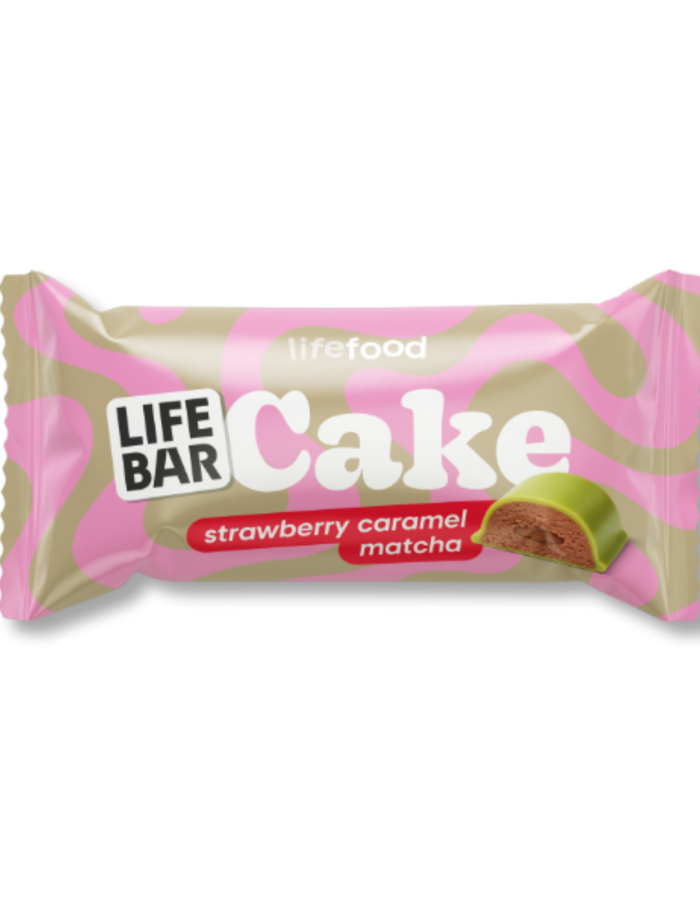 Lifebar 'Cake' Φράουλα/Καραμέλα/Matcha ΧΓΛ (35γρ) Lifefood