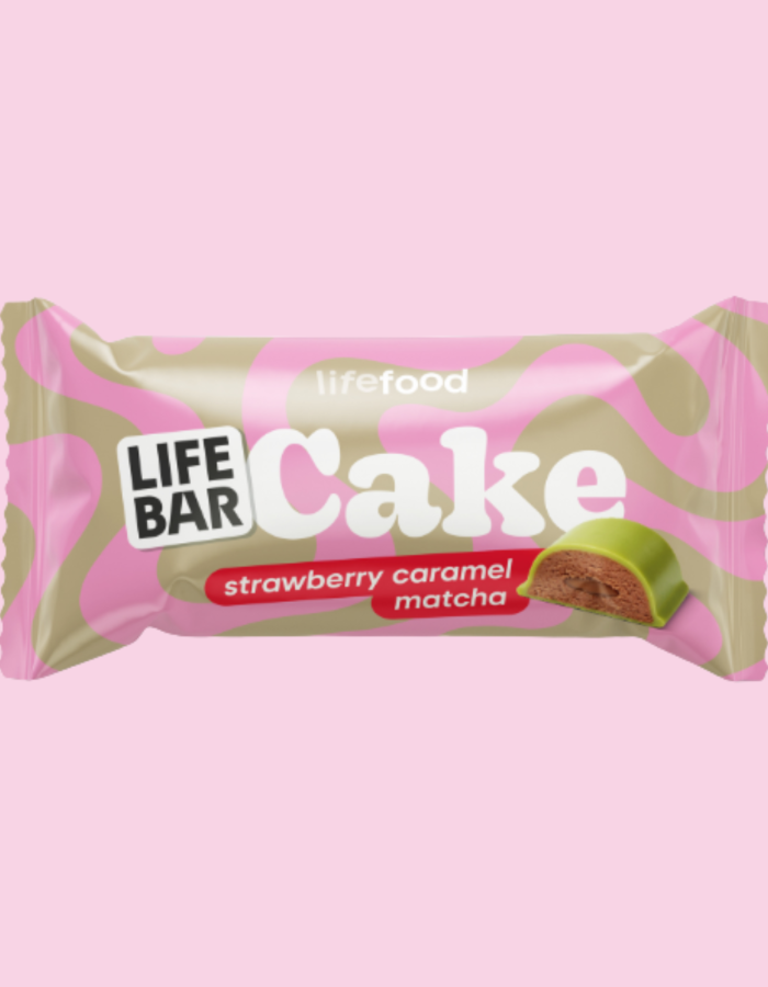 Lifebar 'Cake' Φράουλα/Καραμέλα/Matcha ΧΓΛ (35γρ) Lifefood