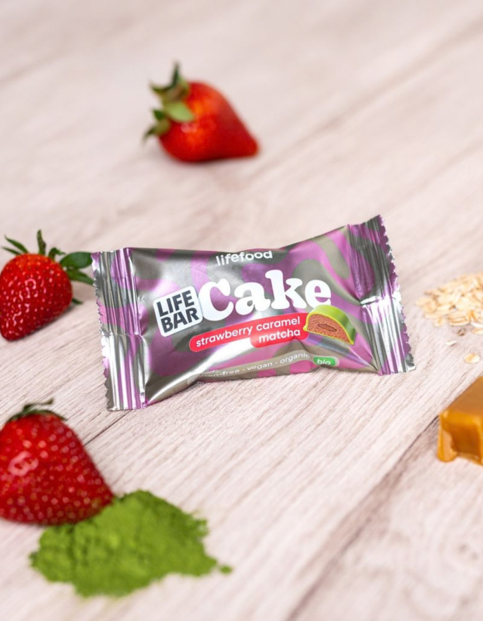 Lifebar 'Cake' Φράουλα/Καραμέλα/Matcha ΧΓΛ (35γρ) Lifefood