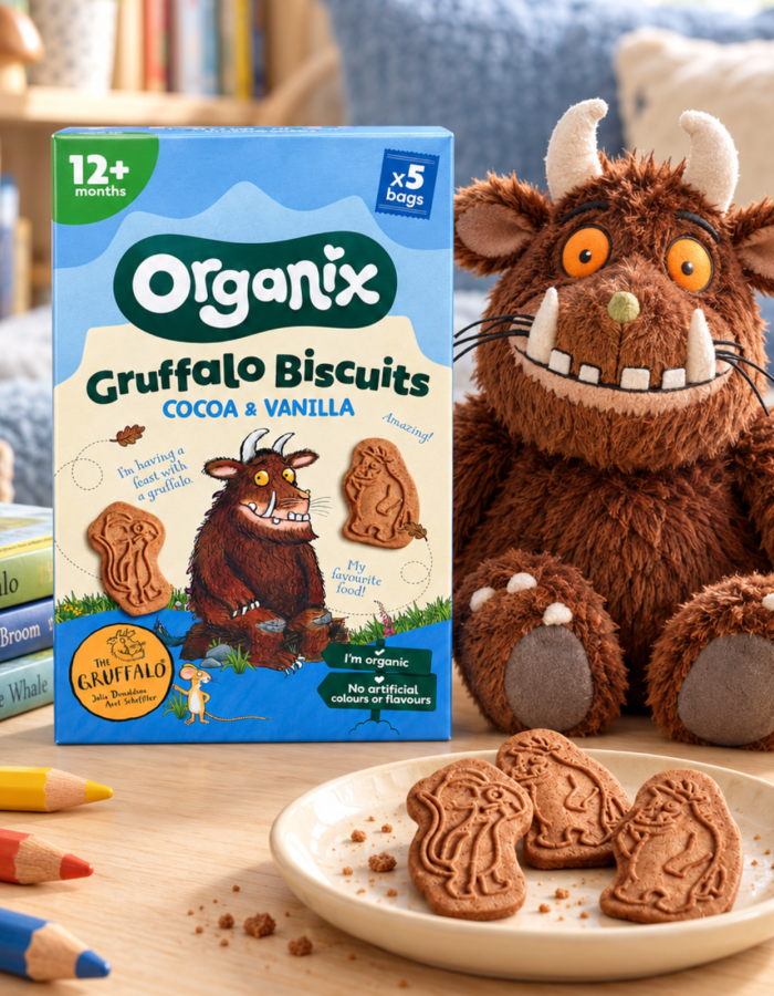 Βιολογικά Μπισκότα με Κακάο & Βανίλια 'Gruffalo' +12μ (5x20γρ) Organix