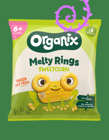 Μαλακά Δαχτυλίδια Καλαμποκιού 'Melty Sweetcorn' +6μ (20γρ) Organix
