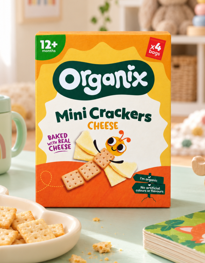 Βιολογικά Μίνι Κράκερ με Τυρί “Mini Cheese Crackers” (4x20g) Organix