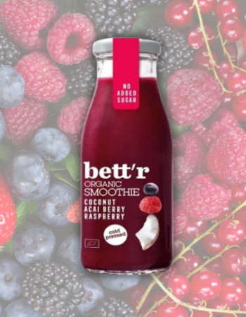 Smoothie με Σμέουρο, Acai & Καρύδα (250ml) Bett'r