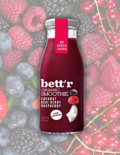 Smoothie με Σμέουρο, Acai & Καρύδα (250ml) Bett'r