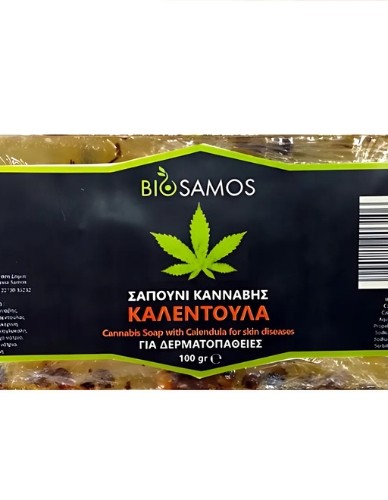 Σαπούνι Κάνναβης με Καλέντουλα για Ξηρό Δέρμα (100γρ) Biosamos
