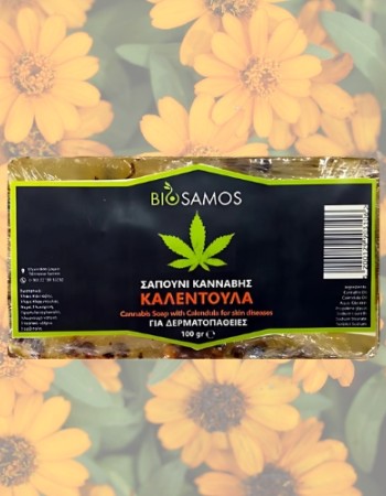 Σαπούνι Κάνναβης με Καλέντουλα για Ξηρό Δέρμα (100γρ) Biosamos
