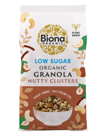Γκρανόλα Βρώμης Nutty Clusters - Low Sugar (375γρ) Biona 