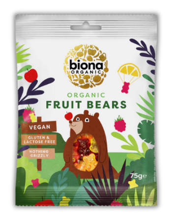 Vegan Ζελεδάκια Φρούτων Fruit Bears - ΧΓΛ (75γρ) Biona