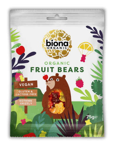 Vegan Ζελεδάκια Φρούτων Fruit Bears - ΧΓΛ (75γρ) Biona
