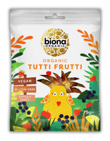 Vegan Ζελεδάκια Φρούτων Tutti Frutti - ΧΓΛ (75γρ) Biona