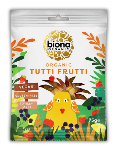 Vegan Ζελεδάκια Φρούτων Tutti Frutti - ΧΓΛ (75γρ) Biona