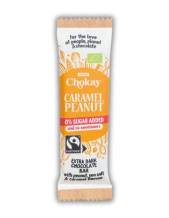 Μαύρη Σοκολάτα με Καραμέλα & Φυστίκι 'Caramel Peanut' Χ/ΓΛ Χ/ΖΑΧ (30g) Chokay