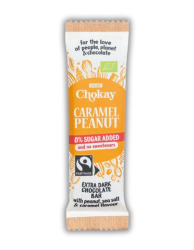 Μαύρη Σοκολάτα με Καραμέλα & Φυστίκι 'Caramel Peanut' Χ/ΓΛ Χ/ΖΑΧ (30g) Chokay
