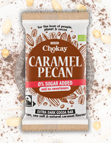 Μαύρη Σοκολάτα 'Caramel Pecan' Χ/ΓΛ Χ/ΖΑΧ (70g) Chokay