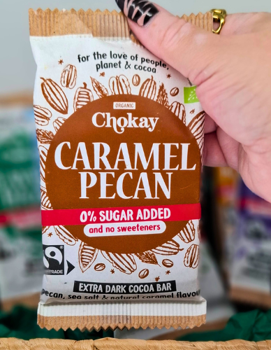 Μαύρη Σοκολάτα 'Caramel Pecan' Χ/ΓΛ Χ/ΖΑΧ (70g) Chokay