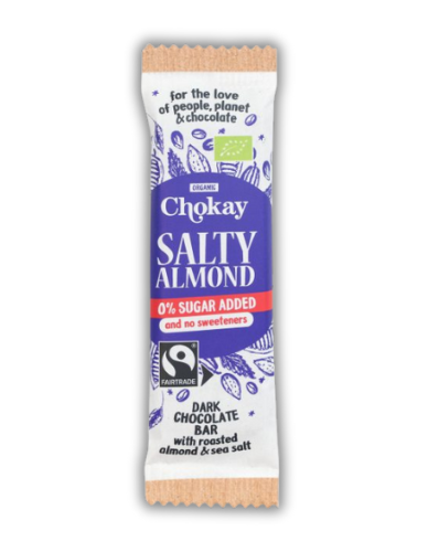 Μαύρη Σοκολάτα με Αλατισμένα Αμύγδαλα 'Salty Almond' Χ/ΓΛ Χ/ΖΑΧ (30g) Chokay