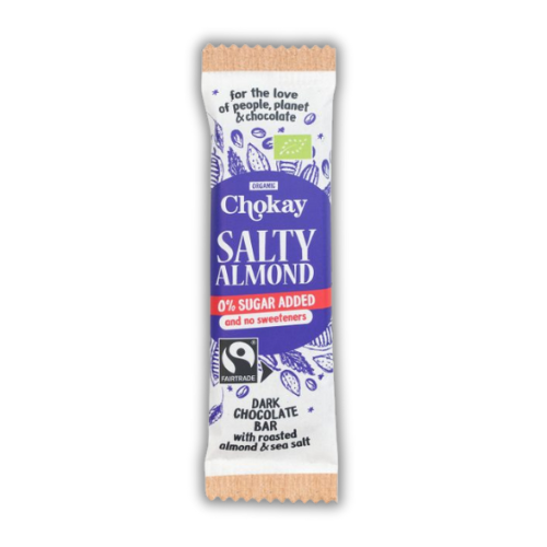 Μαύρη Σοκολάτα με Αλατισμένα Αμύγδαλα 'Salty Almond' Χ/ΓΛ Χ/ΖΑΧ (30g) Chokay Μαύρη Σοκολάτα με Αλατισμένα Αμύγδαλα 'Salty Almond' Χ/ΓΛ Χ/ΖΑΧ (30g) Chokay