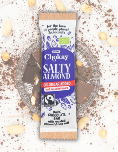 Μαύρη Σοκολάτα με Αλατισμένα Αμύγδαλα 'Salty Almond' Χ/ΓΛ Χ/ΖΑΧ (30g) Chokay