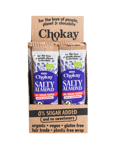 Μαύρη Σοκολάτα με Αλατισμένα Αμύγδαλα 'Salty Almond' Χ/ΓΛ Χ/ΖΑΧ (30g) Chokay