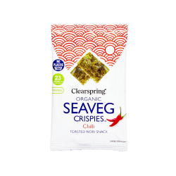 Τραγανό Σνακ από Φύκια Nori 'Seaveg Crispies' - Chilli (4γρ) Clearspring