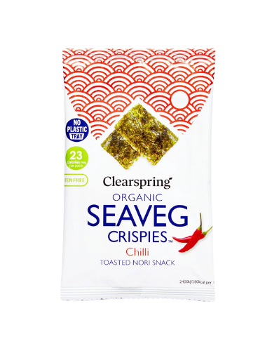 Τραγανό Σνακ από Φύκια Nori 'Seaveg Crispies' - Chilli (4γρ) Clearspring