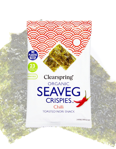 Τραγανό Σνακ από Φύκια Nori 'Seaveg Crispies' - Chilli (4γρ) Clearspring