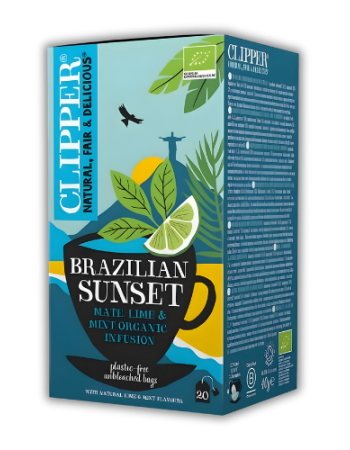 Πράσινο Τσάι με Μάτε, Λάιμ & Μέντα 'Brazilian Sunset' (40g) Clipper