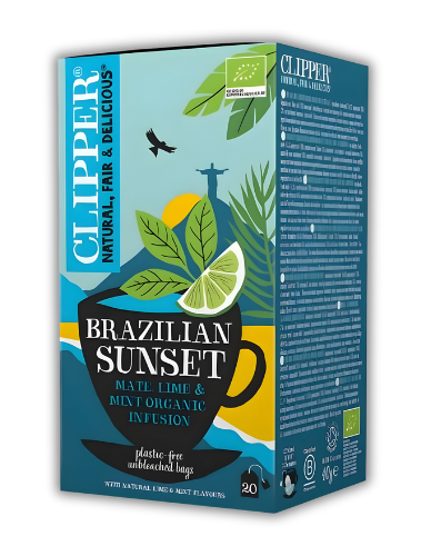 Πράσινο Τσάι με Μάτε, Λάιμ & Μέντα 'Brazilian Sunset' (40g) Clipper