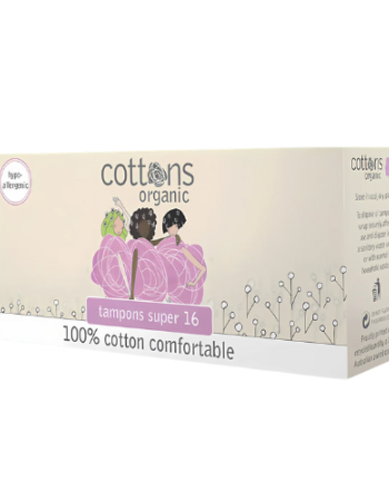Ταμπόν από Φυσικό Βαμβάκι 'Maxi' (16τμχ) Cottons Organic