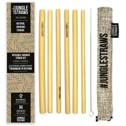 Καλαμάκια από Βιολογικό Μπαμπού (Σετ των 6) Jungle Straws