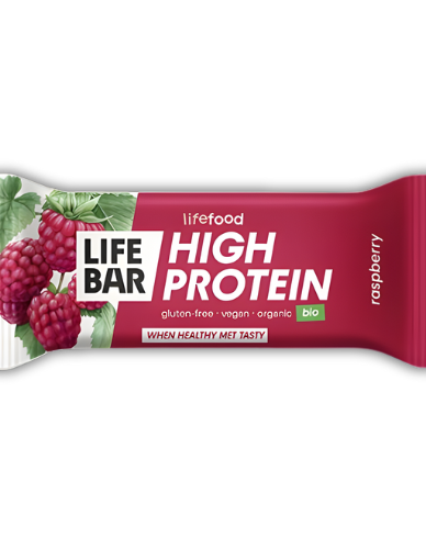 Vegan Μπάρα Πρωτεΐνης 'Σμέουρο' Χ/ΓΛ Χ/ΖΑΧ (40γρ) Lifefood