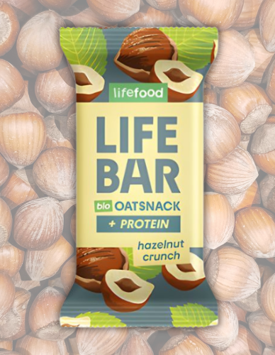 Μπάρα Βρώμης - Πρωτεΐνης με Φουντούκι 'Lifebar' Χ/ΓΛ (40γρ) Lifefood