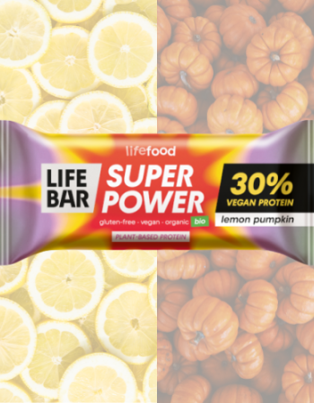 Vegan Super Power Μπάρα Λεμόνι-Κολοκυθόσπορος XΓΛ (40γρ) Lifefood