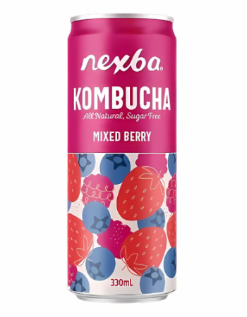 Κομπούχα γεύση Mixed Berries (330ml) Nexba