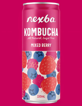 Κομπούχα γεύση Mixed Berries (330ml) Nexba
