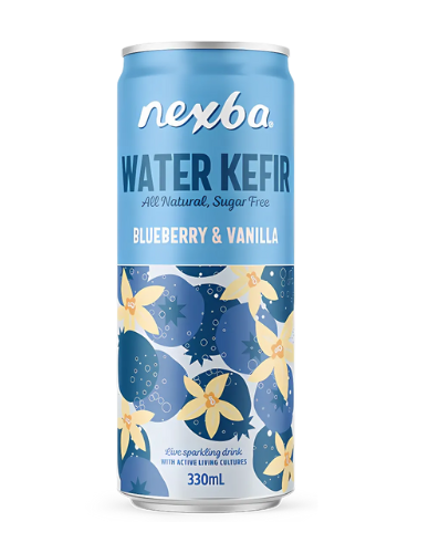 Κεφίρ Νερού γεύση Βανίλια - Μύρτιλλο ΧΓΛ (330ml) Nexba