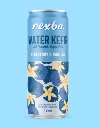 Κεφίρ Νερού γεύση Βανίλια - Μύρτιλλο ΧΓΛ (330ml) Nexba