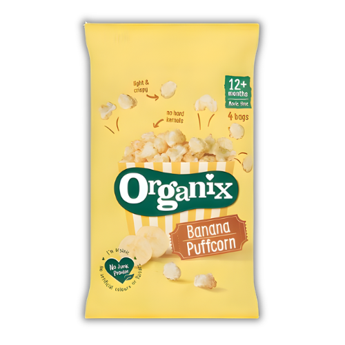 Πολυσυσκευασία Σνακ Καλαμποκιού με Μπανάνα +12μ (4x10gr) Organix