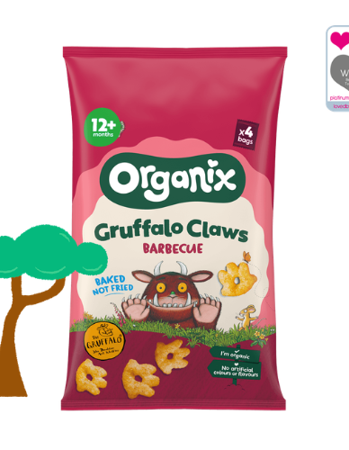 Πολυσυσκευασία Σνακ Πατουσίτσες 'Barbeque Gruffalo' +12μ (4x15γρ) Organix