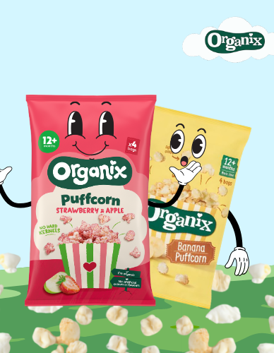 Πολυσυσκευασία Σνακ Καλαμποκιού Puffcorn με Μπανάνα +12μ (4x10gr) Organix