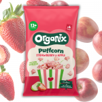 Πολυσυσκευασία Σνακ Καλαμποκιού Puffcorn με Φράουλα & Μήλο +12μ (4x10gr) Organix