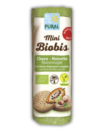 Mini Biobis Μπισκότα Ντίνκελ με Κρέμα Κακάο & Φουντουκιού (85γρ) Pural