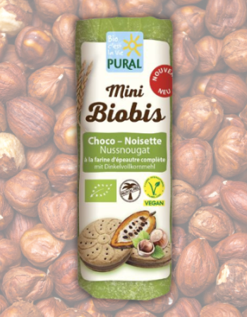 Mini Biobis Μπισκότα Ντίνκελ με Κρέμα Κακάο & Φουντουκιού (85γρ) Pural