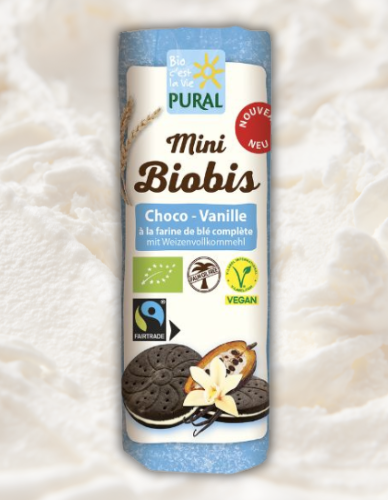 Mini Biobis Μπισκότα Κακάο με Κρέμα Βανίλιας (85γρ) Pural