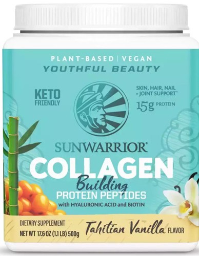 Vegan Πρωτεΐνη με Κολλαγόνο & Υαλουρονικό Οξύ 'Collagen Building Peptides' Βανίλια (500γρ) Sunwarrior