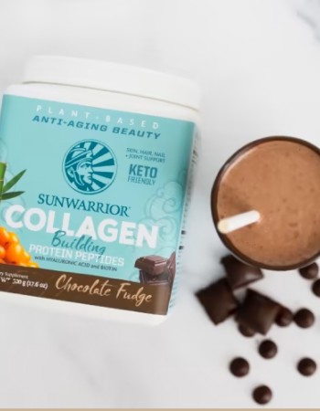 Vegan Πρωτεΐνη με Κολλαγόνο & Υαλουρονικό Οξύ 'Collagen Building Peptides' - Σοκολάτα (500γρ) Sunwarrior