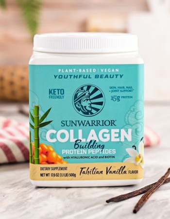 Vegan Πρωτεΐνη με Κολλαγόνο & Υαλουρονικό Οξύ 'Collagen Building Peptides' Βανίλια (500γρ) Sunwarrior