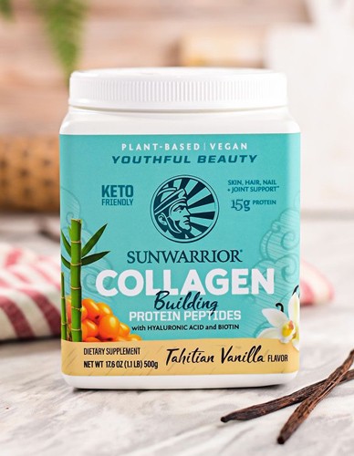 Vegan Πρωτεΐνη με Κολλαγόνο & Υαλουρονικό Οξύ 'Collagen Building Peptides' Βανίλια (500γρ) Sunwarrior